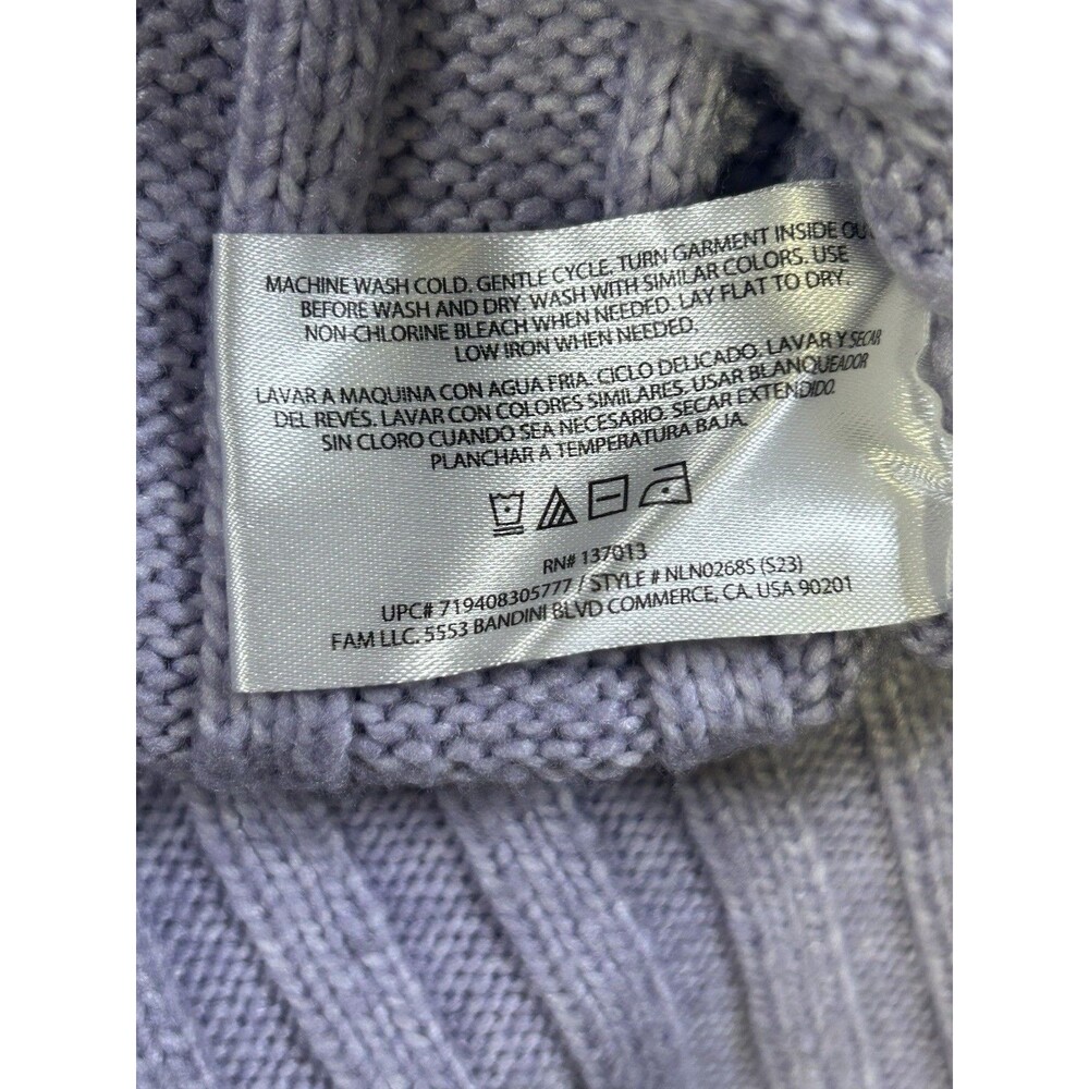Banana Republic Sweater Womens Medium Purple Lavender Cable Knit Crew Neck - Picture 7 of 8